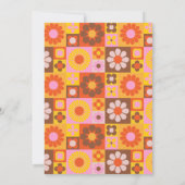 Niedlich Retro Groovy Geometric Yellow Bat Mitzvah Einladung (Rückseite)