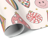 Niedlich Retro Groovy Geschenkpapier (Rolleneckpunkt)