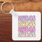 Niedlich Retro Groovy Nurse Schlüsselanhänger (Vorderseite)