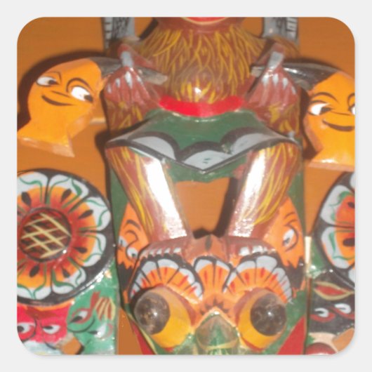 Niedlich Retro Halloween Bash Hakuna Matata Party  Quadratischer Aufkleber (Vorderseite)