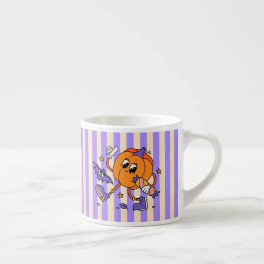 Niedlich Retro Halloween Pumpkin Espressotasse (Rechts)