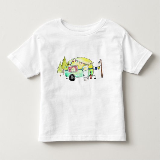 Niedlich Retro Happy Camper Kleinkind T-shirt (Vorderseite)