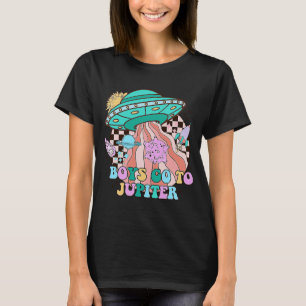 Niedlich Retro Hippie Alien UFO Space Bright Color T-Shirt