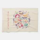 Niedlich Retro Holly Jolly Weihnachten Geschirrtuch (Horizontal)