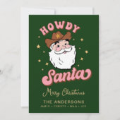 Niedlich Retro Howdy Santa Cowboy Texas Christmas  Einladung (Vorderseite)
