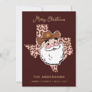 Niedlich Retro Howdy Santa Cowboy Texas Christmas Einladung