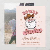 Niedlich Retro Howdy Santa Cowboy Texas Weihnachte Einladung (Vorne/Hinten)