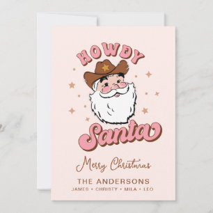 Niedlich Retro Howdy Santa Cowboy Texas Weihnachte Einladung