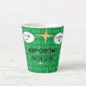 Niedlich Retro 'It's Christmas time' Cat Clock Cus Milchtasse (Vorderseite)