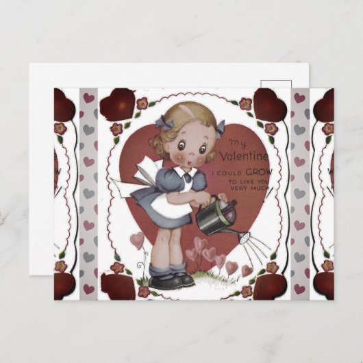 Niedlich Retro Kindergarten Vintage Kunst Feiertagspostkarte (Vorne/Hinten)