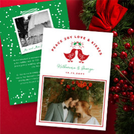 Niedlich Retro Kissing Chicks Peace Joy Liebe Kiss Feiertagskarte