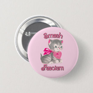 Niedlich Retro Kitten - Schmutz Faschismus Button