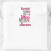 Niedlich Retro Kitten - Schmutz Faschismus Runder Aufkleber (Tasche)