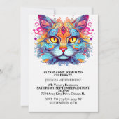 Niedlich Retro Kitty Cat Geburtstagsparty Einladung (Vorderseite)