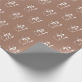 Niedlich Retro Latte Brown Snowman Pattern Geschenkpapier (Ecke)