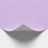 Niedlich Retro Lavender Lila Gingham Kariertes Mus Geschenkpapier (Ecke)