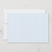 Niedlich Retro Light Blue Gingham Kariert Personal Mitteilungskarte (Rückseite)