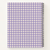 Niedlich Retro Lilac Gingham Kariertes Personalisi Notizblock (Rückseite)