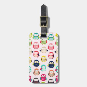 Niedlich Retro Litte Owls Gepäckanhänger