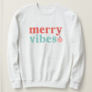 Niedlich Retro Merry Vibes Christmas Sweatshirt