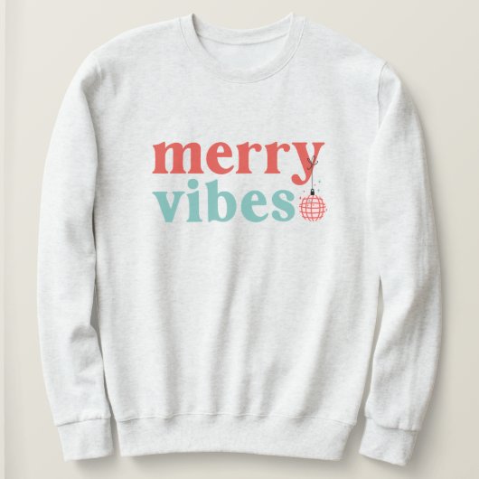 Niedlich Retro Merry Vibes Christmas Sweatshirt (Design vorne)