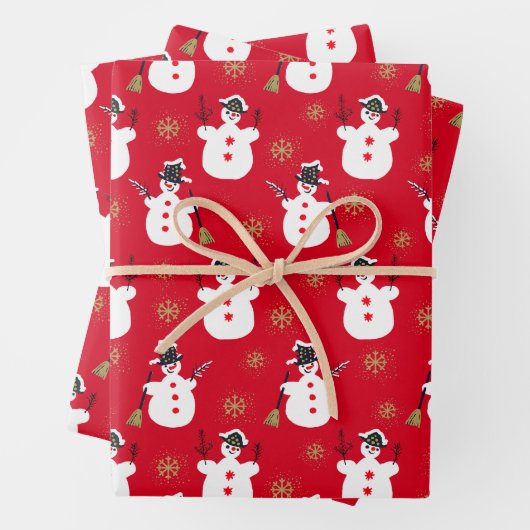 Niedlich Retro Mitte des Jahrhunderts Frosty Gold  Geschenkpapier Set (Beispiel)