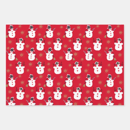 Niedlich Retro Mitte des Jahrhunderts Frosty Gold Geschenkpapier Set (Vorderseite)