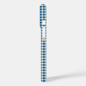 Niedlich Retro Navy Blue Gingham Kariertes Muster Case-Mate iPhone Hülle (Rückseite / Links)