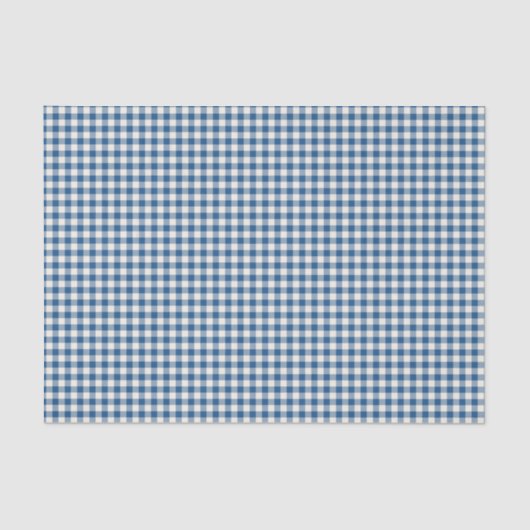 Niedlich Retro Navy Blue Gingham Kariertes Muster Seidenpapier (Vorderseite)