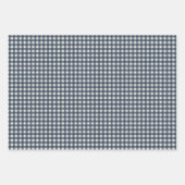 Niedlich Retro Navy Gingham Kariertes Muster Geschenkpapier Set (Vorderseite 2)