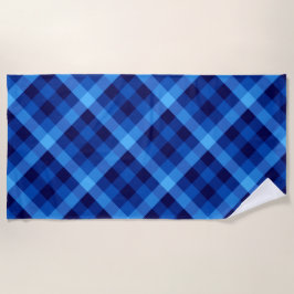 Niedlich Retro Ocean Blue Kariert Beach Handtuch