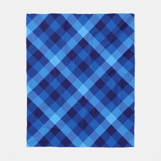 Niedlich Retro Ocean Blue Kariert Medium Fleece Bl (Vorderseite)