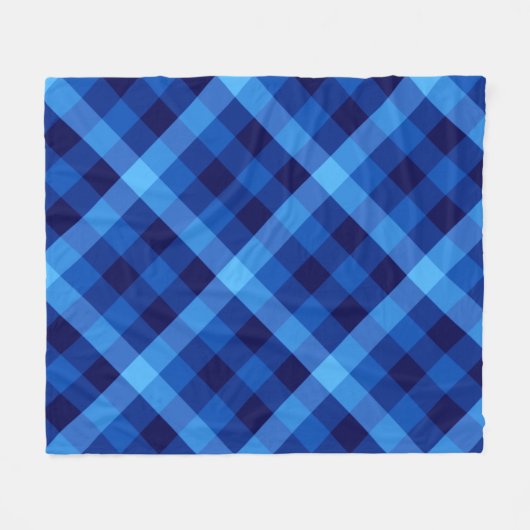 Niedlich Retro Ocean Blue Kariert Medium Fleece Bl (Vorderseite (Horizontal))