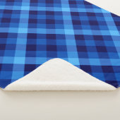 Niedlich Retro Ocean Blue Kariert Medium Sherpa Bl Sherpadecke (3/4)