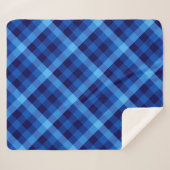 Niedlich Retro Ocean Blue Kariert Medium Sherpa Bl Sherpadecke (Vorderseite (Horizontal))