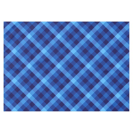 Niedlich Retro Ocean Blue Kariert Medium Tableclou Tischdecke (Vorderseite (Horizontal))