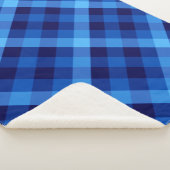 Niedlich Retro Ocean Blue Kariert Small Sherpa Bla Sherpadecke (3/4)