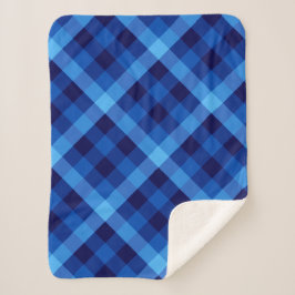 Niedlich Retro Ocean Blue Kariert Small Sherpa Bla Sherpadecke