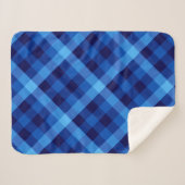Niedlich Retro Ocean Blue Kariert Small Sherpa Bla Sherpadecke (Vorderseite (Horizontal))