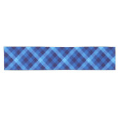 Niedlich Retro Ocean Blue Kariert Small Table Runn Kurzer Tischläufer (Horizontal)
