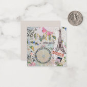 Niedlich Retro Paris Mitteilungskarte (Vorderseite/Rückseite Beispiel)