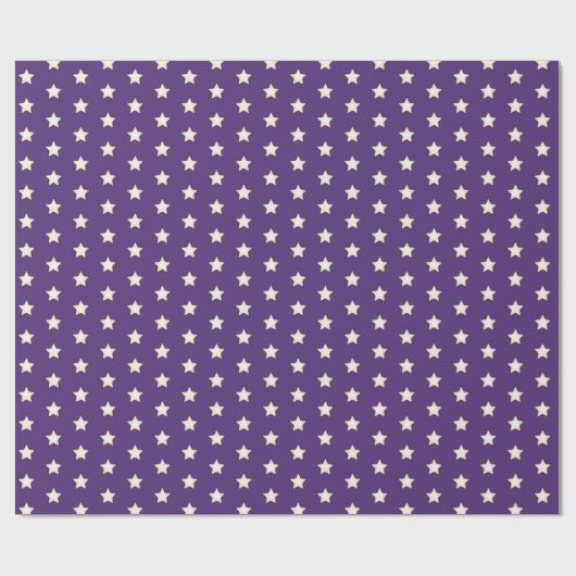 Niedlich Retro Pastel Star Dark Lila Geschenkpapier (Flach)