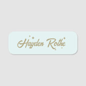 Niedlich Retro Pastell Blue Namensschild (Vorderseite)