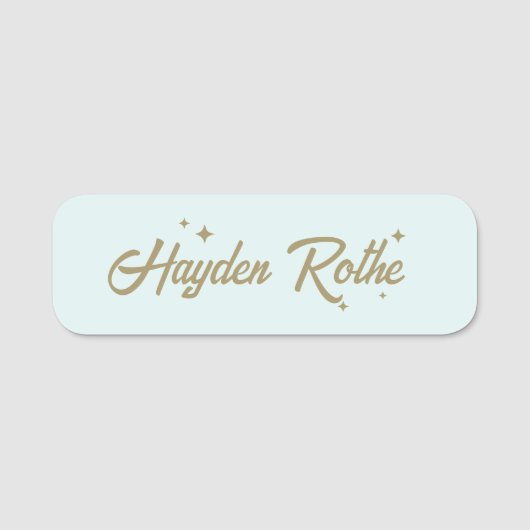 Niedlich Retro Pastell Blue Namensschild (Vorderseite)