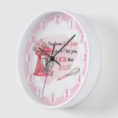 Niedlich Retro Pink Backen Lick the Bowl Kitchlock Uhr (Winkel)