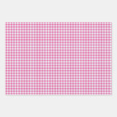 Niedlich Retro Pink Gingham Kariertes Muster  Geschenkpapier Set (Vorderseite 3)