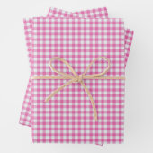 Niedlich Retro Pink Gingham Kariertes Muster  Geschenkpapier Set (Beispiel)