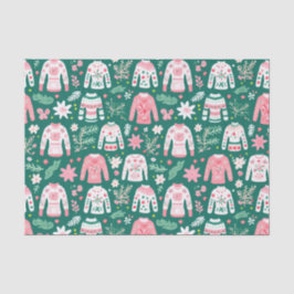 Niedlich Retro Pink & Green Uguler Weihnachtssüßer Seidenpapier