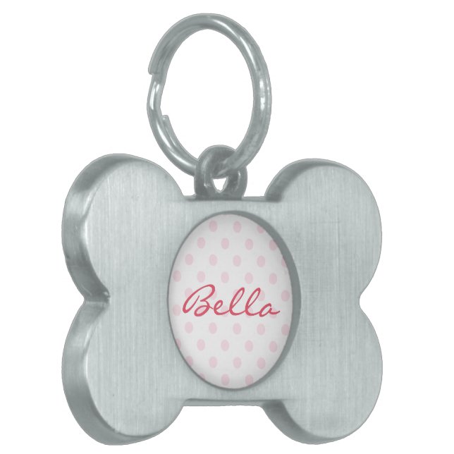 Niedlich Retro Pink Polka Dots Katze Katze Kätzche Tiermarke (Vorderseite links)