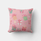 Niedlich Retro Pink Weihnachten Kissen (Vorderseite)